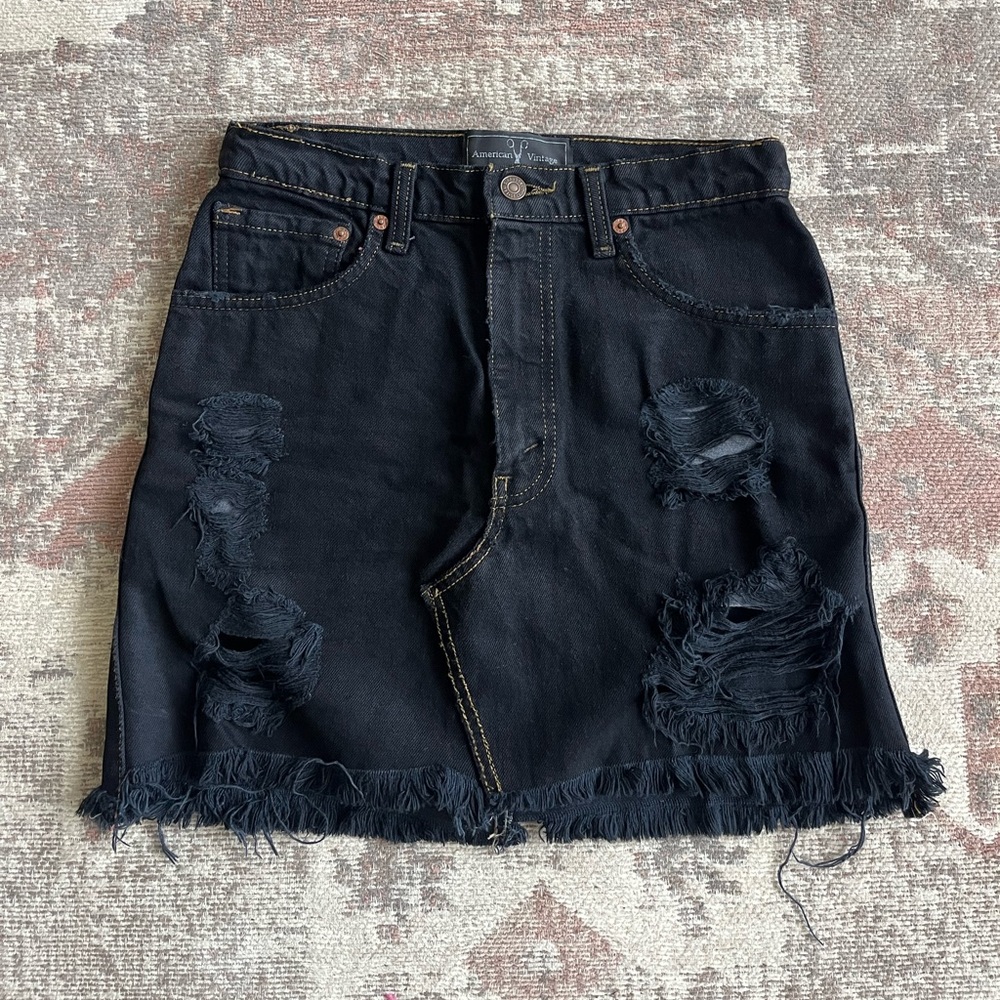 Levi’s Distressed Black Denim Skirt